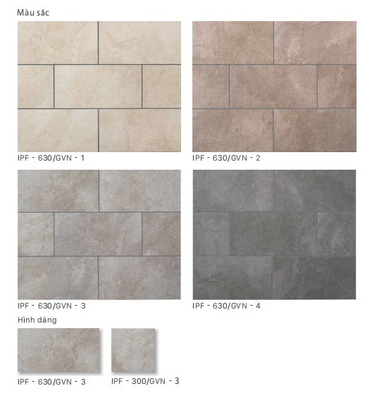 Bảng màu gạch sàn Gravina NX II