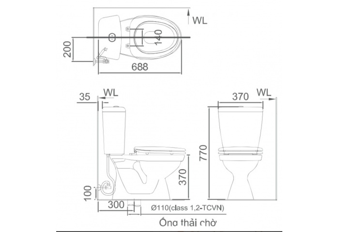 Bồn Cầu 2 Khối INAX C-108VA