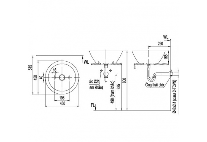Chậu Rửa Đặt Bàn INAX AL-445V