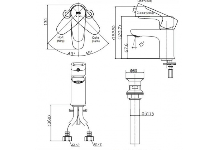 Vòi Chậu Đặt Bàn INAX LFV-1112S