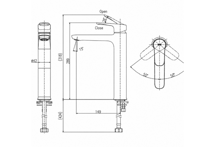 Vòi Chậu Nước Lạnh Cổ Cao INAX LFV-22SH